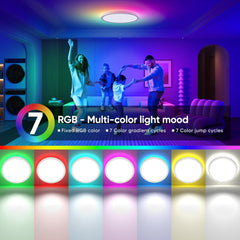 2 Pack RGB LED Ceiling Lights with Remote Control