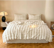 DREAMLANDING Reversible Faux Rabbit Fur Sherpa Throw Blanket – Cream, 150x200cm