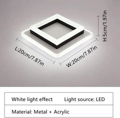 LED Ceiling Light, 24W Modern Ceiling Lamp, Square LED Ceiling Lights for Bedroom Hallway Office Kitchen Living Room, Cold White 6500K