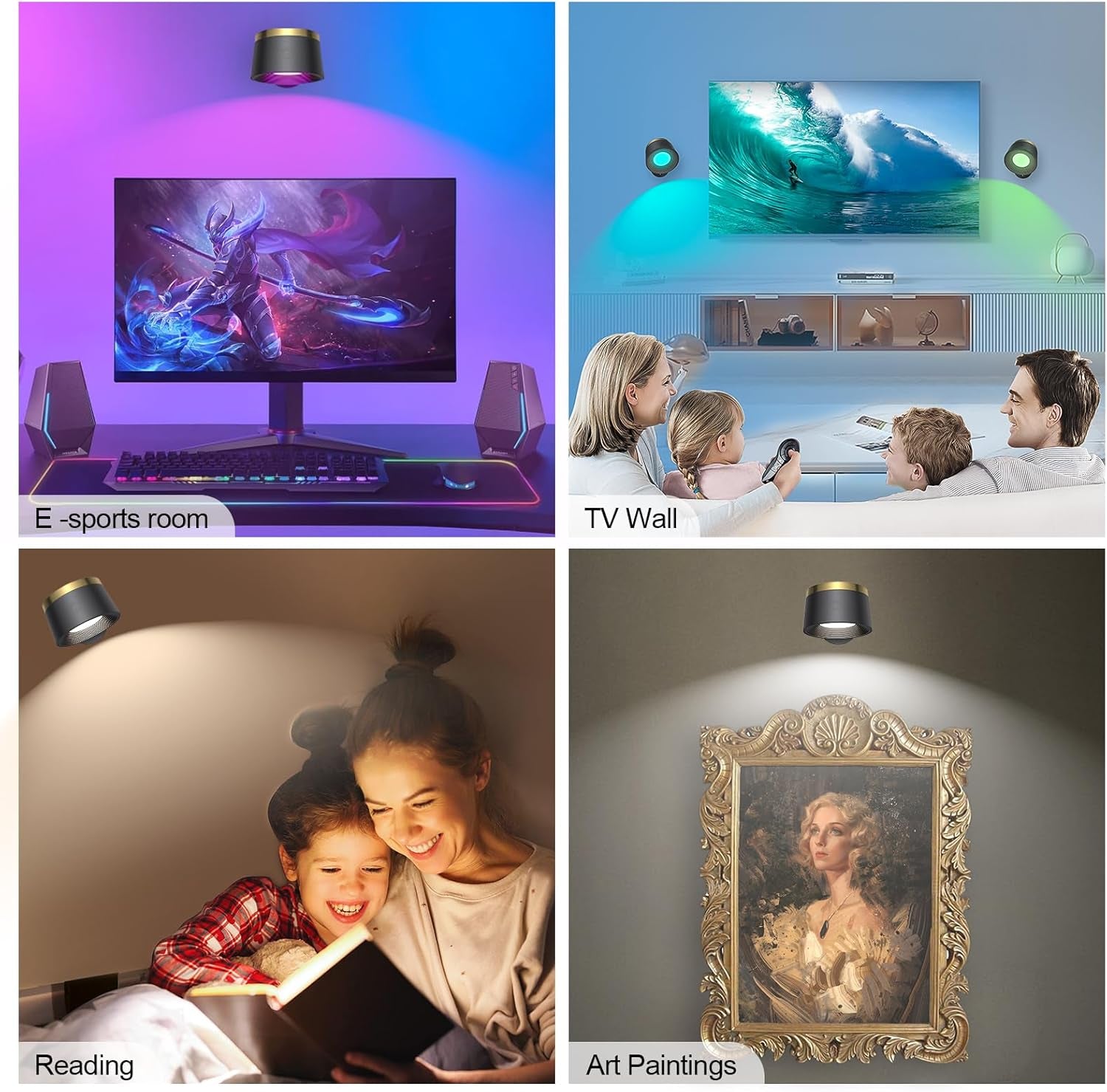 2 Pack Picture Spotlights With Remote