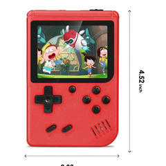 Retro Handheld Game Console with 500 Built-In Games, 3” Screen, Rechargeable (Red)