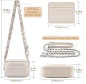 Leather Crossbody Bag for Women – Wide Strap Shoulder Handbag with Card Holder