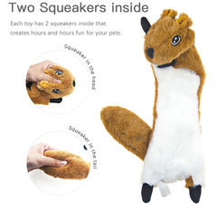 Dog Squeaky Toys 5 Pack – No Stuffing Plush Crinkle Chew Toys for Medium & Large Dogs