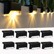 Solar Deck Lights 16PCS LED Outdoor Waterproof Pathway & Stair Lamps