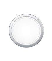 White Steel & Glass Wall Light with E27 Socket