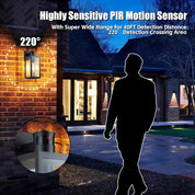 Motion Sensor Outdoor Wall Light, Dusk to Dawn Waterproof Sconce