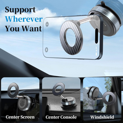 Vacuum Magnetic Car Phone Holder – 360° Rotatable Foldable Mount for iPhone & Smartphones