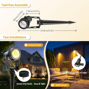 18 W Mains Powered Garden Spotlights – 6 Warm-White LEDs