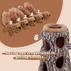 Hidden Squirrel Plush Dog Toy, Interactive Squeaky Hide and Seek Puzzle Toy
