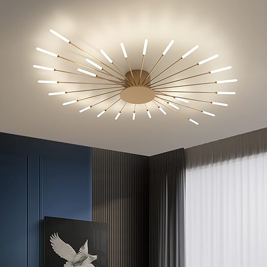 Modern 28-Head LED Ceiling Light, Flower Design Fixture