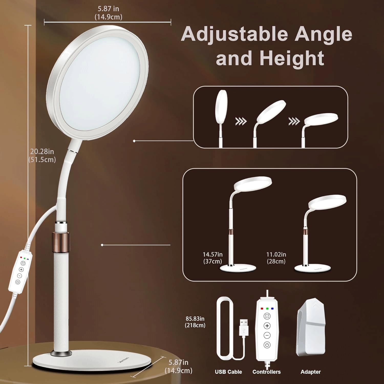 SAD Light Therapy Lamp – 10,000 Lux UV-Free Light for Mood & Energy Boost
