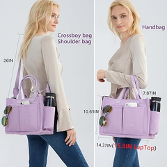 Large Canvas Tote Bag for Women – Work Shoulder Handbag with Compartments