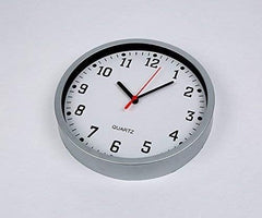 23cm Modern Wall Clock – Large Easy Read Numbers, White Dial & Silver Frame
