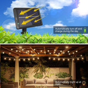 Solar Festoon String Lights – Warm White Outdoor LED Party Decor
