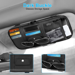 Leather Car Sun Visor Organizer – Multi-Pocket Sunglasses, Card & Document HolderLeather Car Sun Visor Organizer – Multi-Pocket Sunglasses, Card & Document Holder