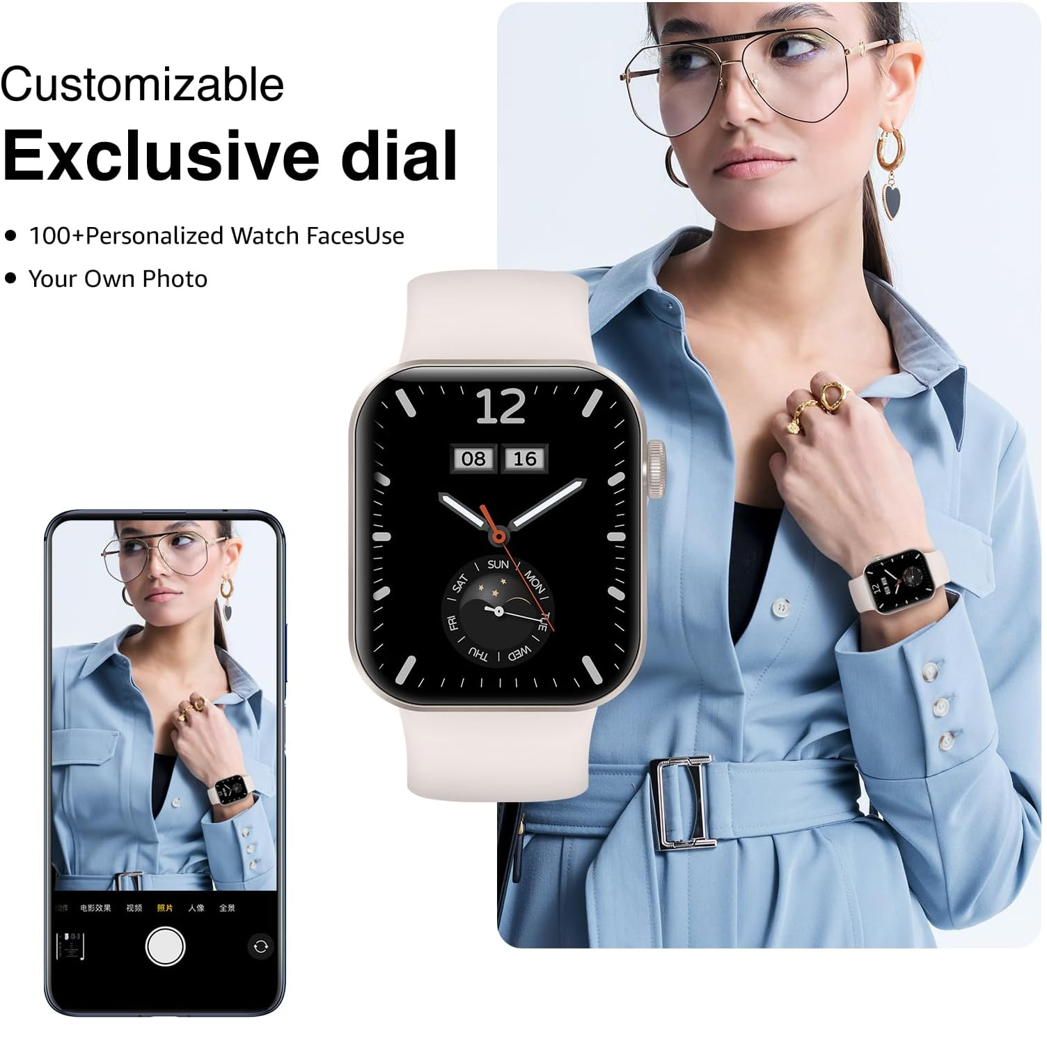 Smart Watch 1.85" with Call, Fitness Tracker Heart Rate Sleep Monitor