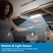Rechargeable Motion Sensor Cabinet Light with Magnetic Mount (2 Pack)