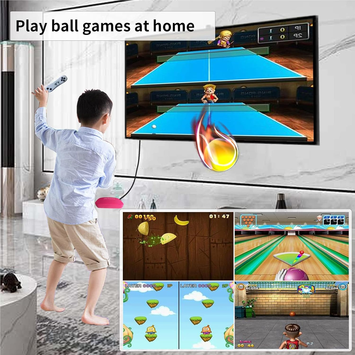 Game Console with 100+ Built-in Games, HD Output & Wireless Gamepad for Kids