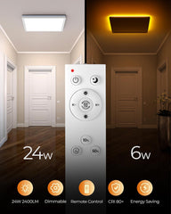 Dimmable LED Ceiling Light 24W with Night Light & Remote