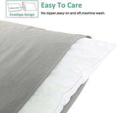 NTBAY 2-Pack Pillowcases 50x90cm – Soft Microfiber, Wrinkle & Fade Resistant, Grey