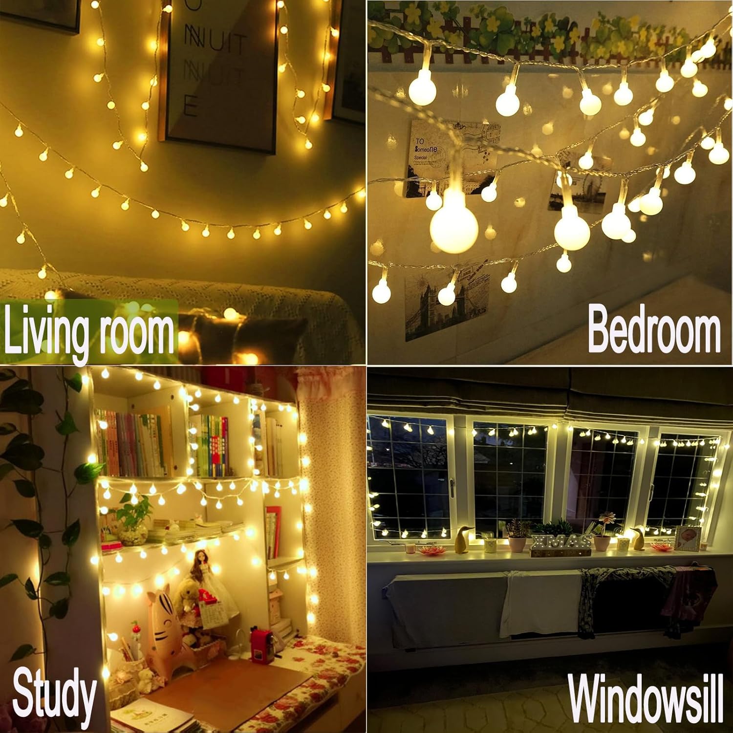 Battery Fairy Lights with 8 Modes – 16ft 50 LEDs Warm White Waterproof Lights