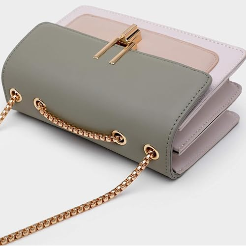 Color-Block Crossbody Bag for Women – Medium Leather Shoulder Purse Handbag