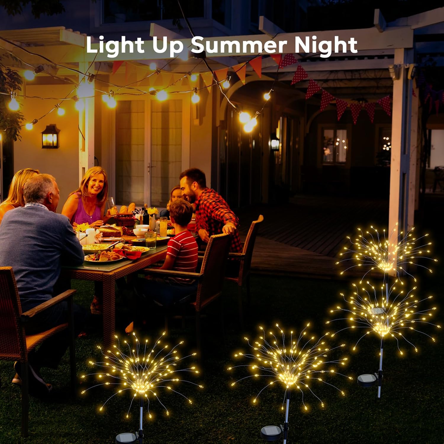 Solar Firework Garden Lights – 4 Pack, 480 LEDs