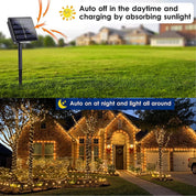 2 Pack Solar Christmas Fairy Lights 200 LED Outdoor