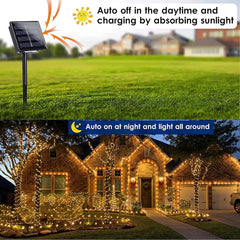 2 Pack Solar Christmas Fairy Lights 200 LED Outdoor
