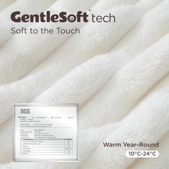 Bedsure Soft Fleece Throw Blanket – Cosy Fluffy Sofa & Bed Throw, Off White 130x170 cm