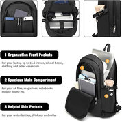 Anti-Theft Laptop Backpack – 15.6" USB Charging Travel & Work Rucksack Unisex