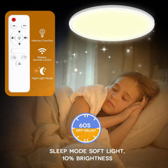 24W Bathroom Ceiling Light Dimmable LED with Remote