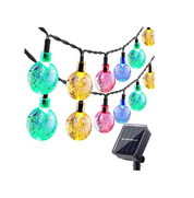 60 LED Solar Crystal Ball String Lights, 36ft White