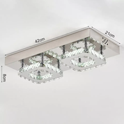 Modern Square Crystal LED Ceiling Light – Elegant Chrome Chandelier for Living Room, Bedroom & More