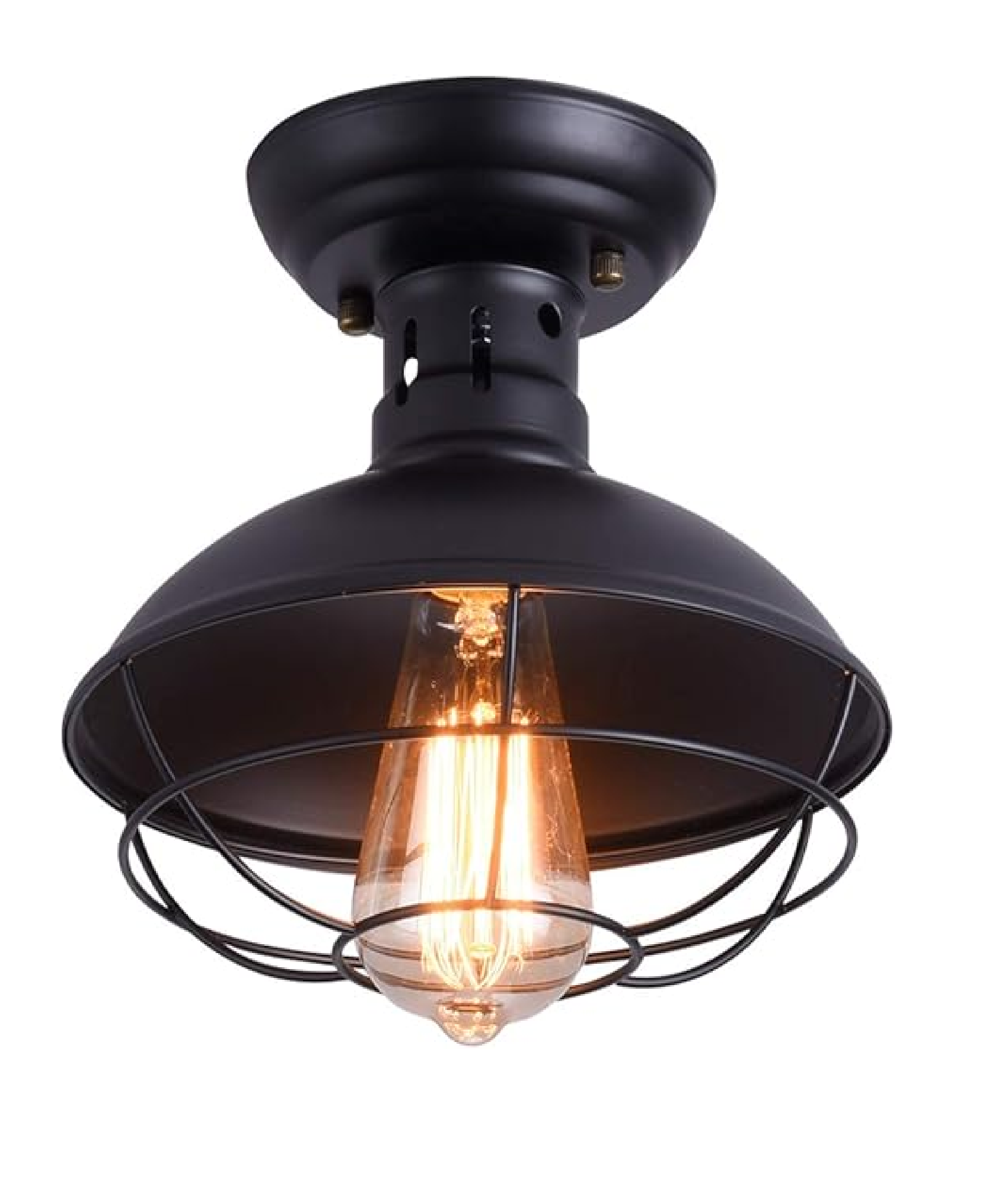 Vintage Industrial Semi-Flush Ceiling Light