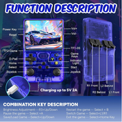 Retro Handheld Game Console 64GB 20,000+ Games, 3.5" IPS Screen, Blue