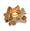 Rustic Driftwood Wooden Tea Light Candle Holder with Glass
