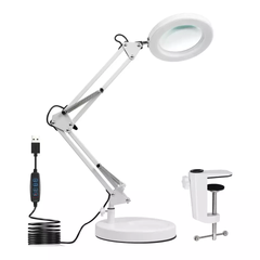 10X Magnifying Glass Desk Light Magnifier LED Lamp Reading Lamp With Base& Clamp