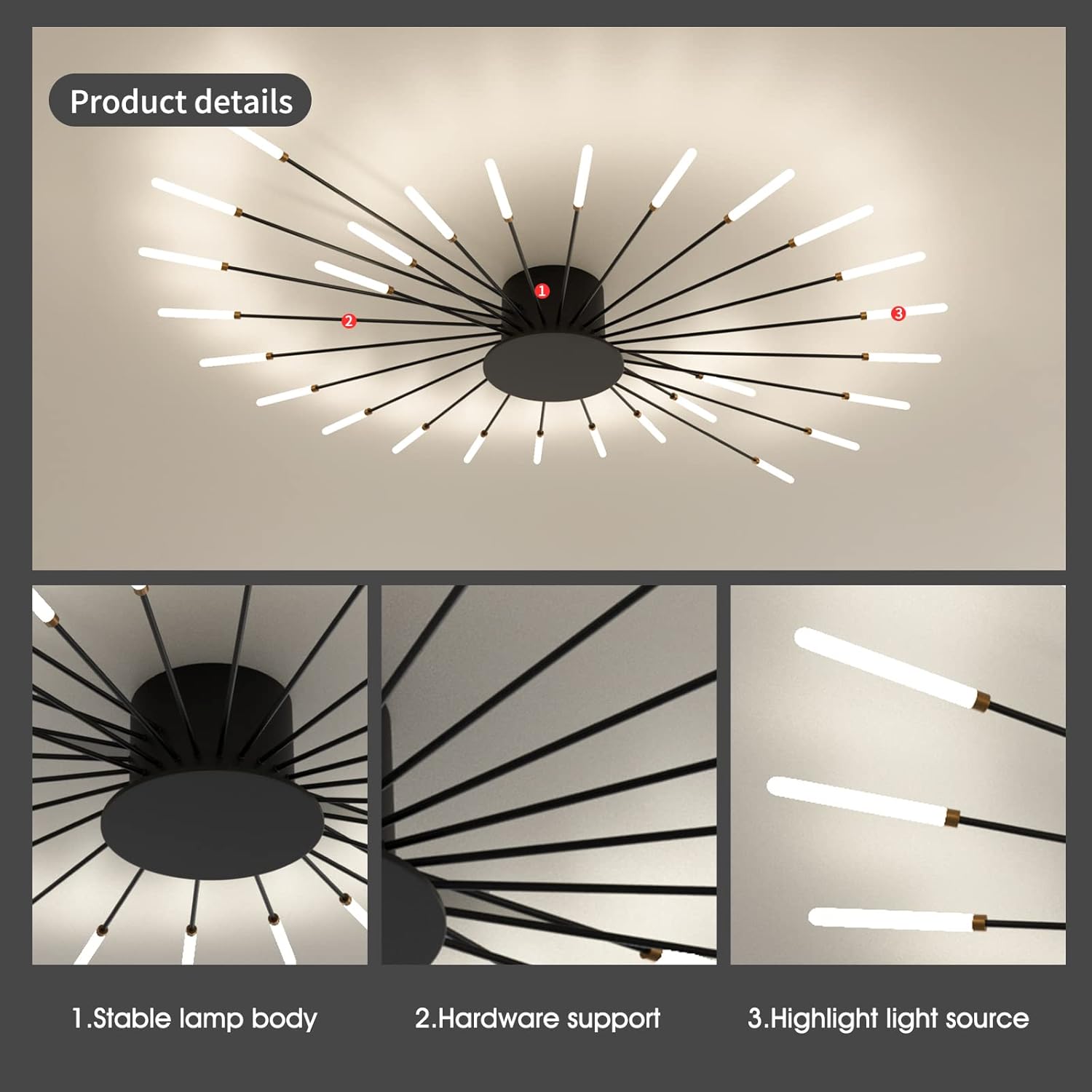 Modern 28-Head LED Ceiling Light, Flower Design Fixture