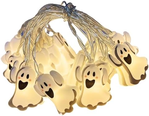 Halloween String Lights 1.5 Metres 10 Pieces for Home Garden Decoration, Halloween LED Fairy Light with 2 Modes for Party Decor (Ghosts, 1.5m)