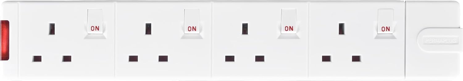 Four Socket Rewireable Trailing Socket with Individual Switches