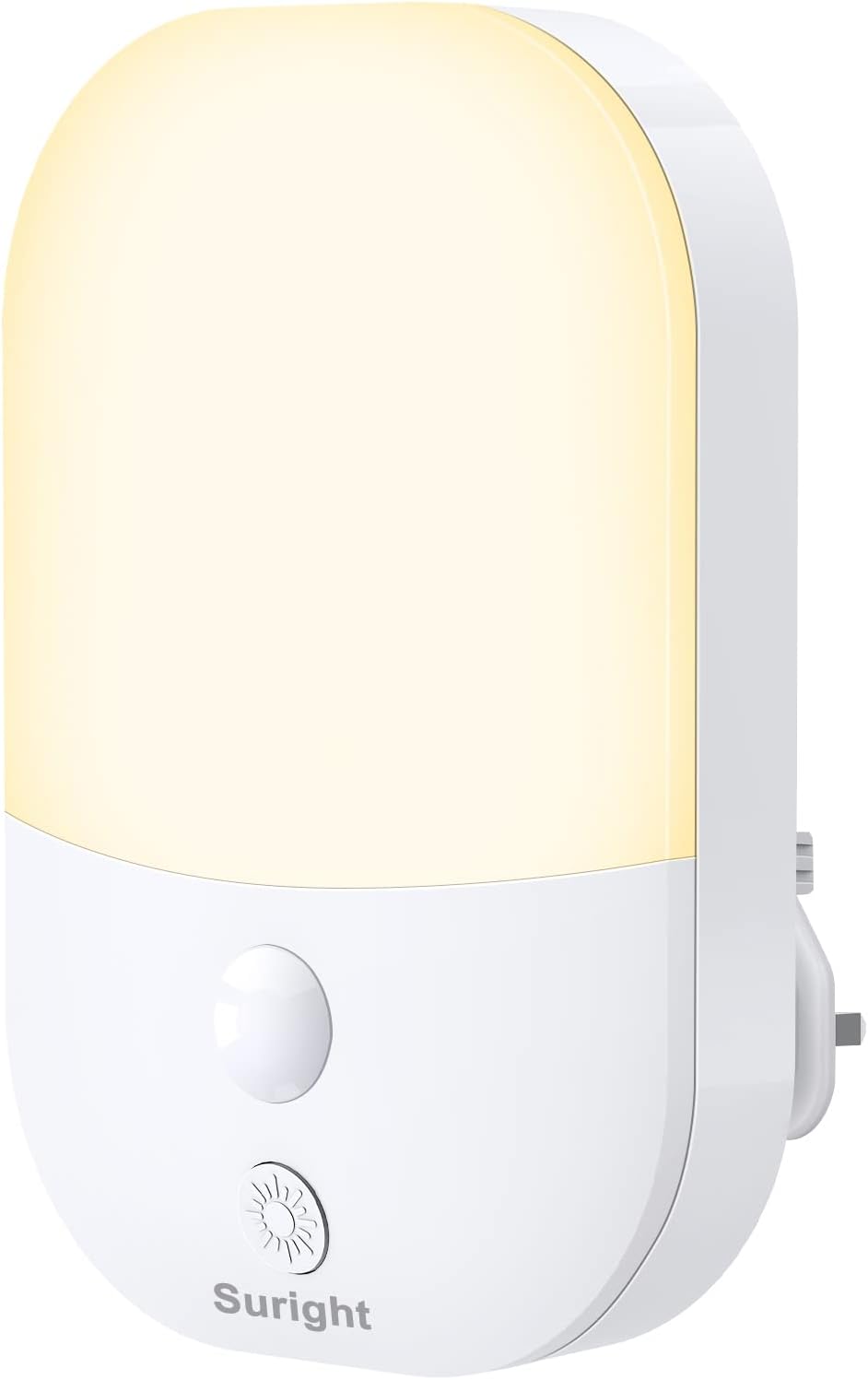 Night Light Plug-In with 5 Brightness Levels and Dusk to Dawn Sensor, Warm White, Ideal for Kids’ Rooms, Stairs, Hallways, Bedrooms, and Garage