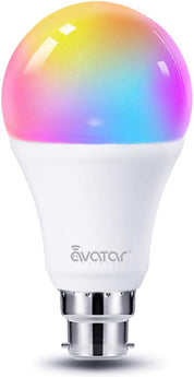 Avatar Controls Smart Bulb, Alexa Light Bulbs B22 Bayonet 9W RGBCW Colour Dimmable Works with Alexa/Google Home, No Hub Required(Updated 3000-6200K Warm and Cool White) [Energy Class F]