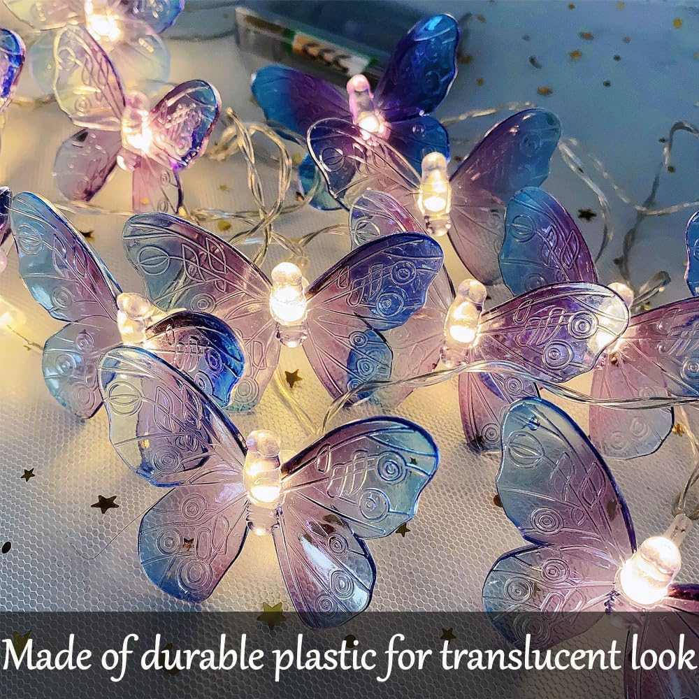 Purple Butterfly Fairy Lights