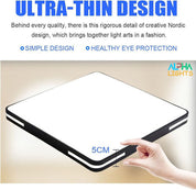 36W LED Flush Mount Ceiling Light, 6500K Cool White, 3600lm, 40cm Round Black Frame Light for Bedroom, Bathroom, Living Room
