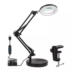 10X Magnifying Glass Desk Light Magnifier LED Lamp Reading Lamp With Base& Clamp