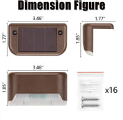 Solar Deck Lights 12 Pack – Outdoor Waterproof LED Step Lights (Warm White, Brown)