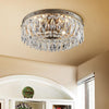 Antique Silver Crystal Semi Flush Mount Chandelier – 4-Light LED Ceiling Fixture
