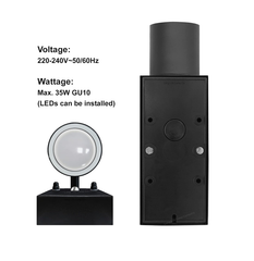 Outdoor Wall Lights, Up and Down Lamp with Motion Sensor, IP44 Black Stainless Steel Outside Lighting Mains Powered Fixtures