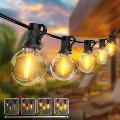 Kolpop Outdoor Festoon Light Mains Powered with 【Timer & Dimmable】 23M/76FT String Lights